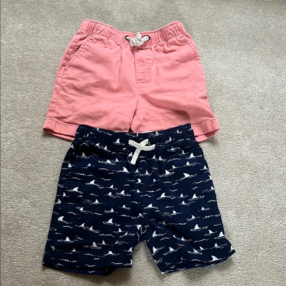 JCrew Boys Pink and Navy Shark Print Shorts